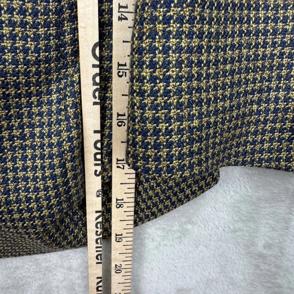 Vtg ENRO Silk Wool Blazer 41R Houndstooth Union Made USA Sport Coat‎ Jacket Ivy